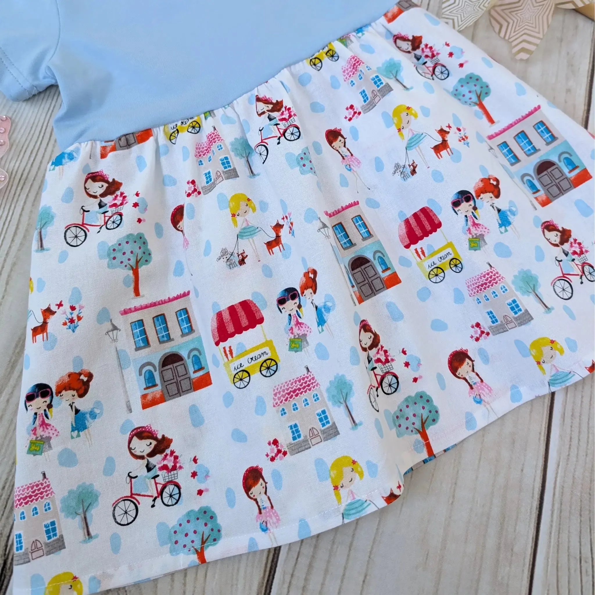 One of a Kind Ice Cream Print Dress for Kids