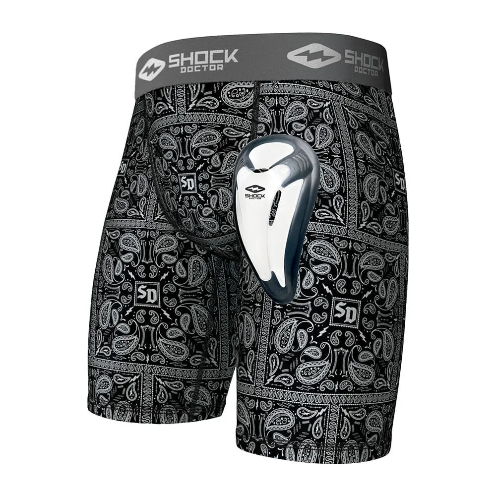 Paisley Black Core Compression Short with Bio-Flex Cup