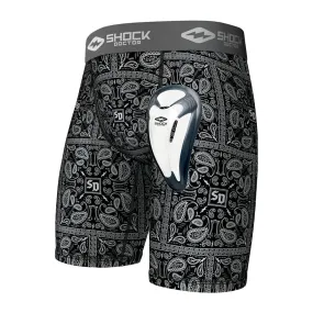 Paisley Black Core Compression Short with Bio-Flex Cup
