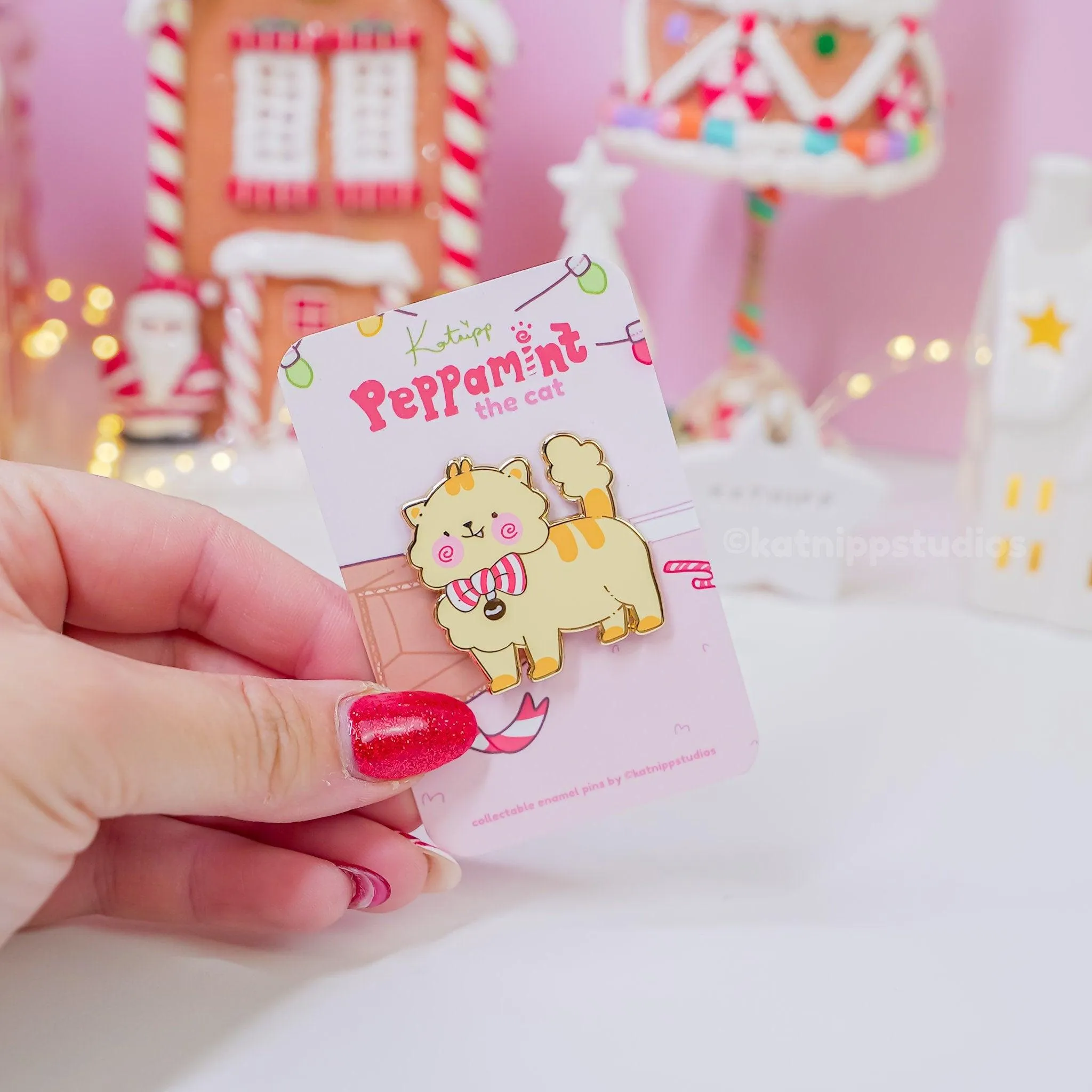 Peppamint the Cat Enamel Pin | Cute Kawaii Cat Pin Badge | Collectible Cat Lover Accessory