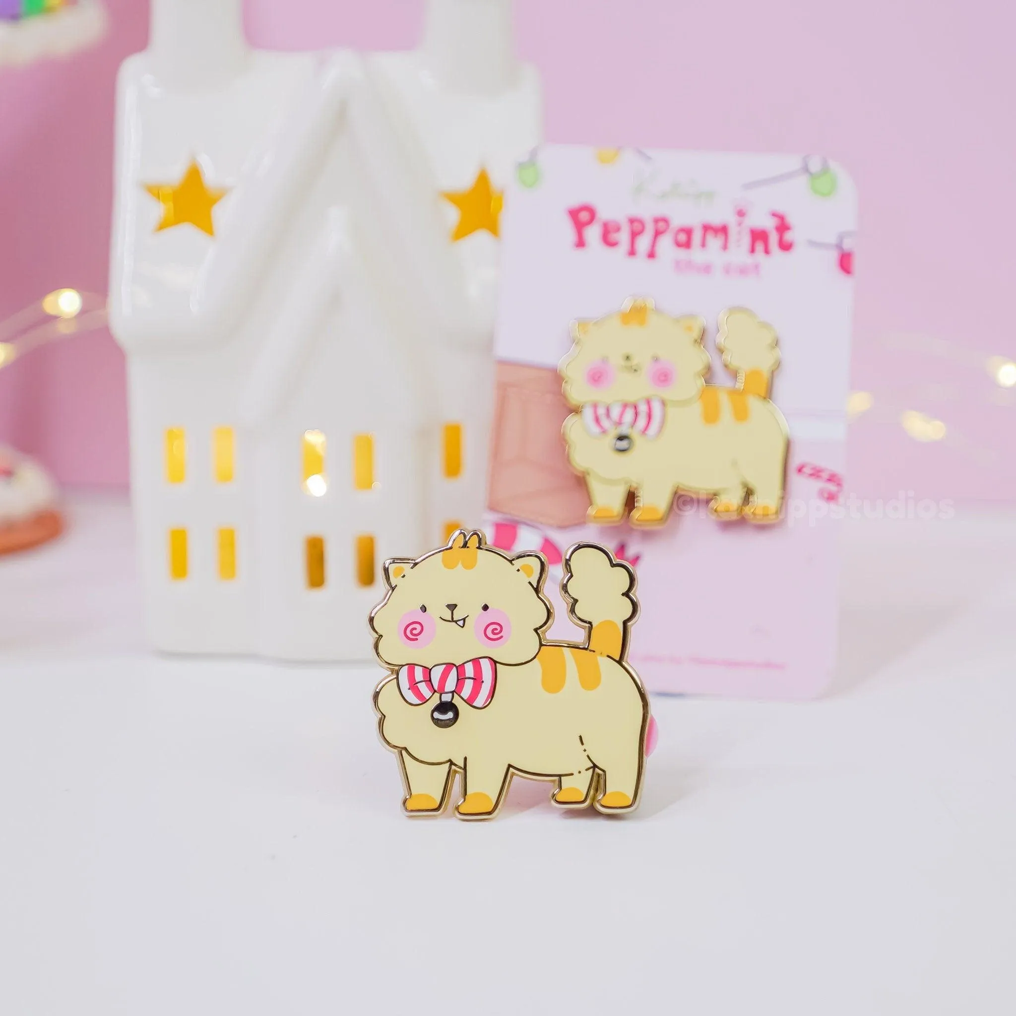 Peppamint the Cat Enamel Pin | Cute Kawaii Cat Pin Badge | Collectible Cat Lover Accessory