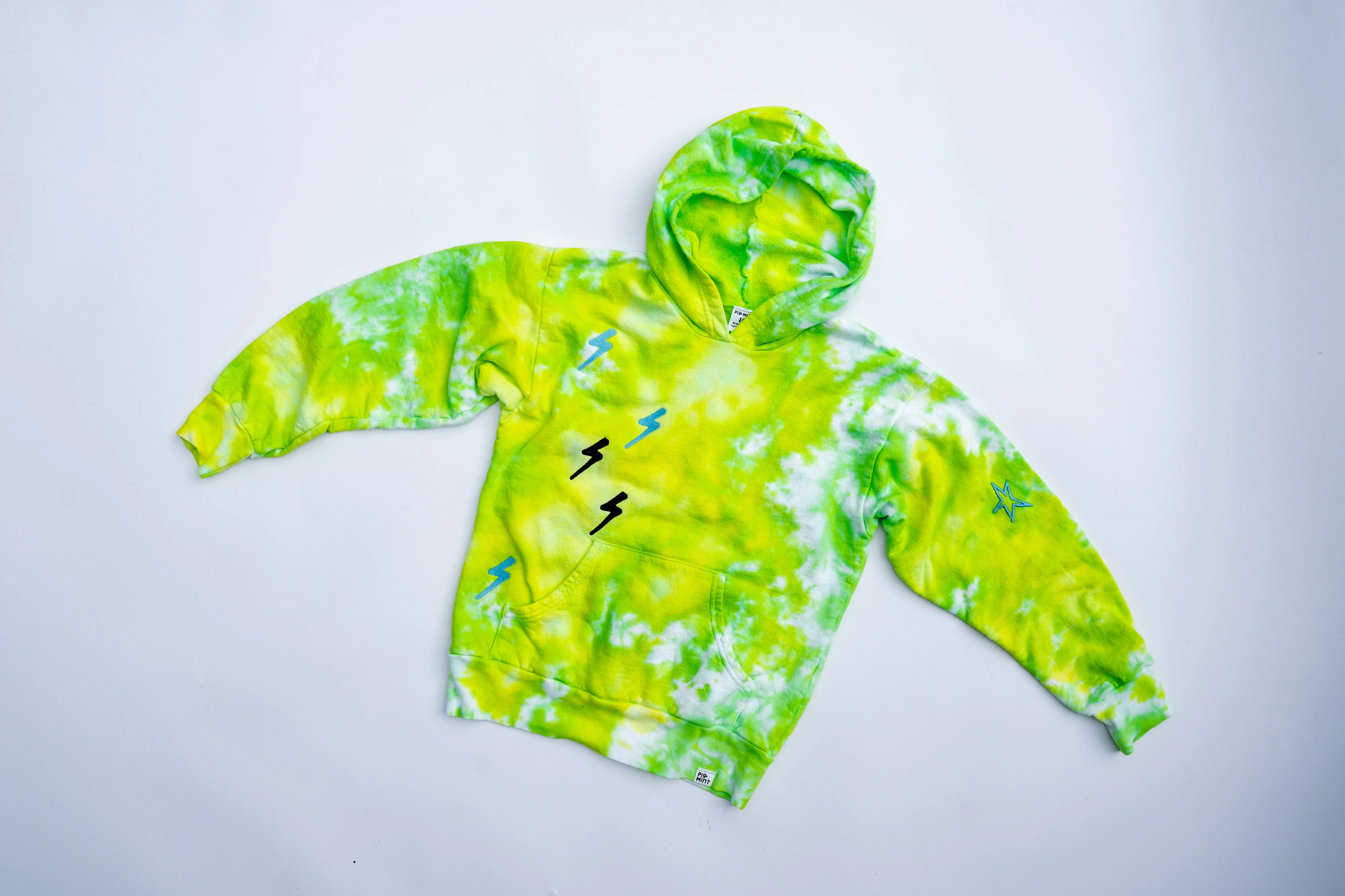 PigMint PUNK Kid's Hoodie, Lemon-Lime, Size 10