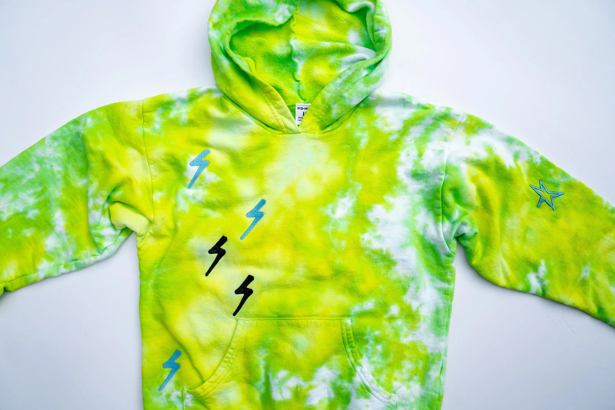 PigMint PUNK Kid's Hoodie, Lemon-Lime, Size 10