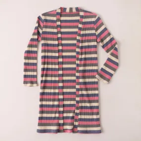 Stripe Long Cardigan