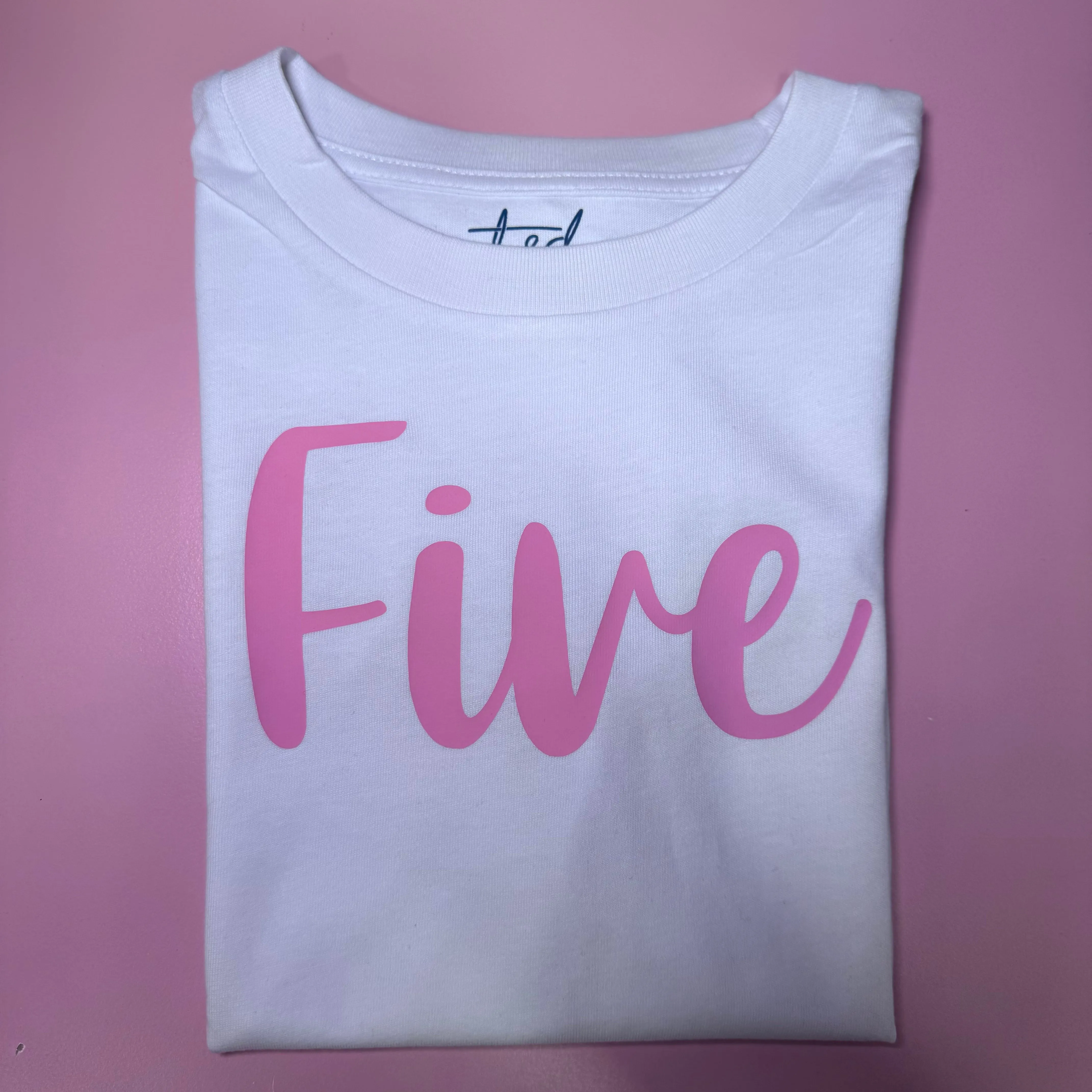 Ted & Stitch Girls White Birthday T-shirt - Select Age