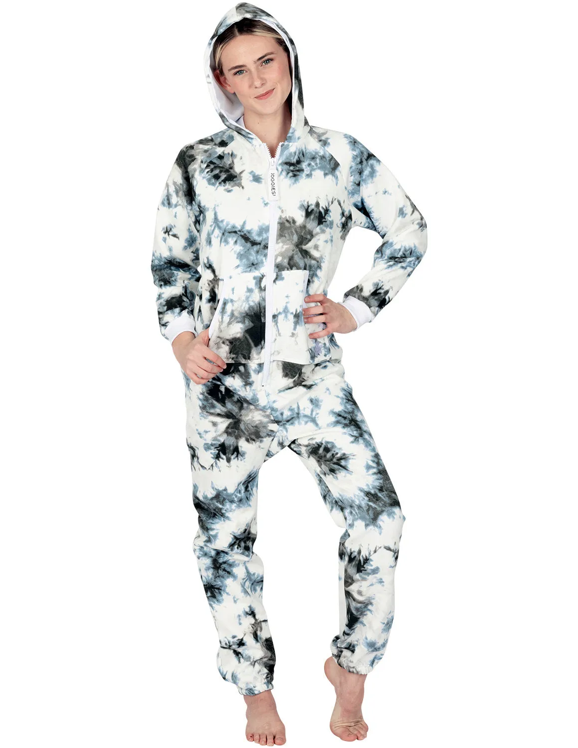 Tie Dye Black Kids Footless Hoodie Onesie