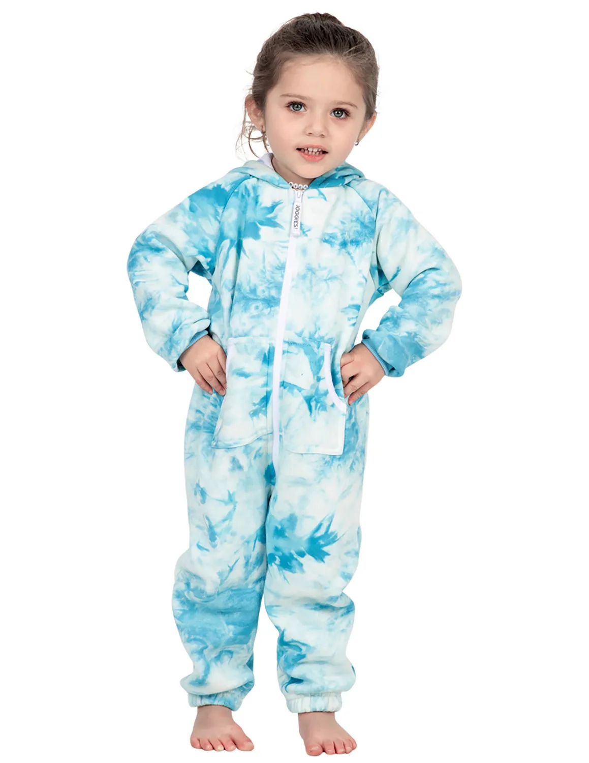 Tie Dye Blue Toddler Footless Hoodie Onesie