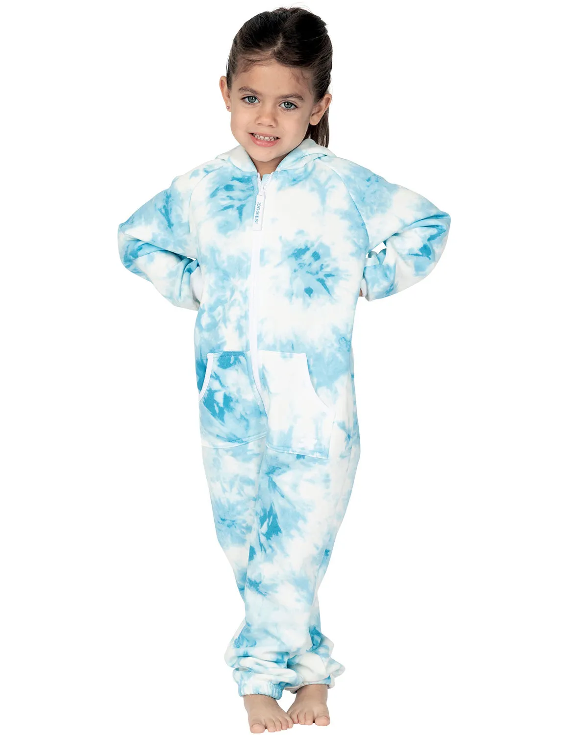 Tie Dye Blue Toddler Footless Hoodie Onesie