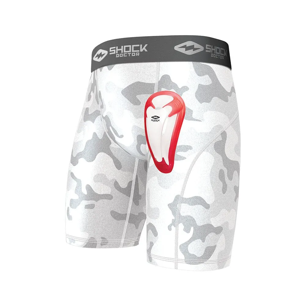 White Camo Core Compression Short with Bio-Flex Cup